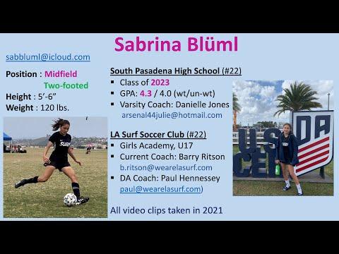 Video of Sabrina Bluml Soccer Skills