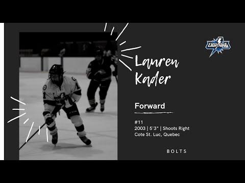 Video of Get to know Junior Lightning Forward, #11 - Lauren Kader