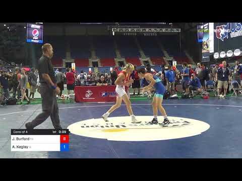 Video of 2018 USMC-USAW Cadet & Junior GR Nationals/Junior 106 Consi Of 4 - Jrake Burford (PA) Vs. Austin K 