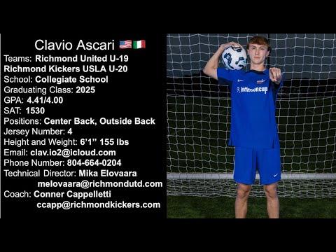 Video of Clavio Ascari '25 — clips from 2-0 win vs Arlington ECNL