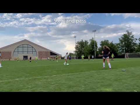 Video of Maddy Duncan L Outside Back CU Soccer Camp Day 1 2nd 1/2 Scrimmage Green Penny Close Up 970 227 5333