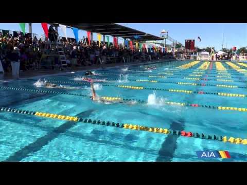 Video of Arizona HS State Champs 11/2014 - Womens 200 IM. Caroline in Lane 3 w/Black& Pink suit