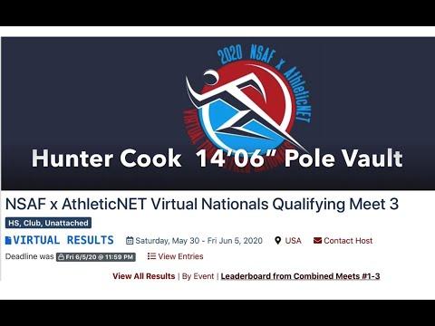 Video of Hunter Cook  14'6"  2020 Virtual NSAF AthleticNET Nationals  Junior Yr.s