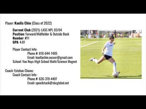 Video of Kaella Chin - 2021 LASC NPL G03/04 Soccer Highlights