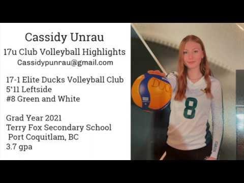 Video of Cassidy Unrau - Outside Hitter Class of 2021 Volleyball Highlights 