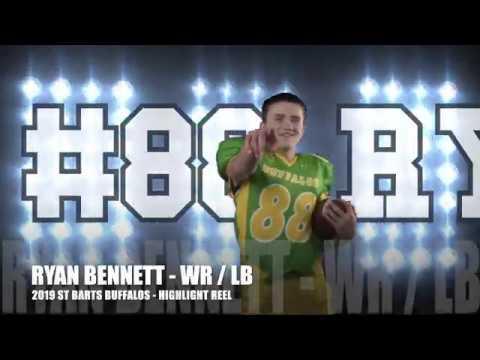 Video of #88 RYAN BENNETT 2019 football highlights TE/WR/LB