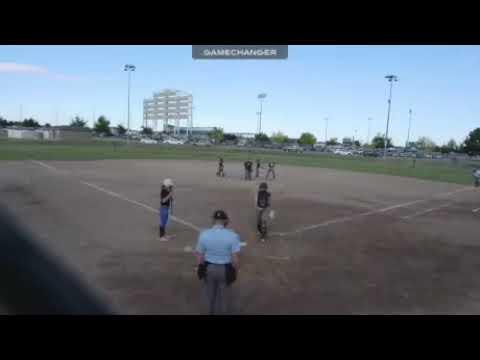 Video of Infielde catch by second basemen #10 in Navy and Grey. 