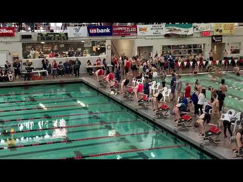 Video of 200 Free- lane 4 - pink suit- high school state finals 