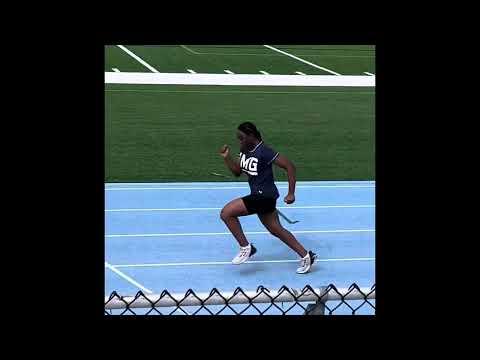 Video of Aaliyah working on her sprint speed and power