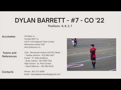 Video of Dylan Barrett 2020 highlight tape