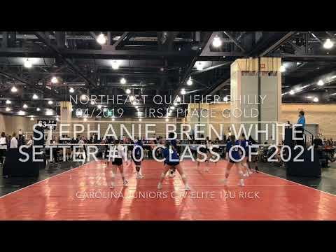 Video of Stephanie Bren White 2021 Setter #10 NEQ Philly Highlights 4/19-21/2019 CJV Rick 16U 