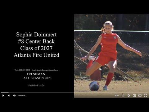 Video of Sophie Dommert - Center Back - 9th Grade (Fall)