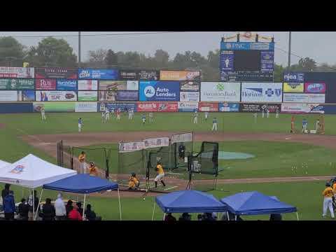 Video of MASON BRETON (2023) #885 @ I-95 Metro Fall Showcase Plus Arm & Hammer Park Trenton, New Jersey 10/10/2021 Hitting Session: OFF THE RIGHT OUTFIELD WALL