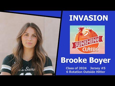 Video of Brooke Boyer - 2024 - 6 Rotation Outside Hitter - Invasion VBC - 2023 Sunshine Classic Highlights