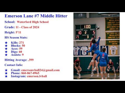 Video of Emerson Lane Volleyball Highlights 22'-23' Season