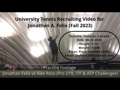 Video of Jonathan Felix - College Tennis Recruiting Video (Fall 2023)