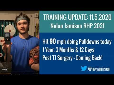 Video of Nolan Jamison | Hit 90MPH Velo Pulldowns 11-5-20 NCSA Update. FL RHP 2021