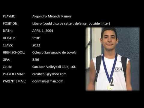 Video of Alejandro Miranda Volleyball Class 2022