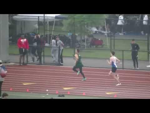 Video of Aiden Magee - Class of '26 - 5/18/2024 - 4x400m (Ln 7, Green Jersey, Blue Spikes)