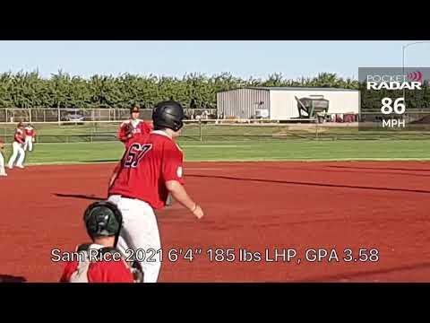 Video of Sam Rice 2021 6/15/20 6’4 185 lbs 86-87 mph 