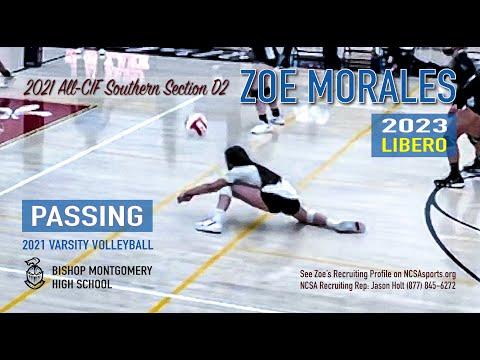 Video of Zoe Morales 2023 Libero - Passing - 2021 ALL-CIF SS D2