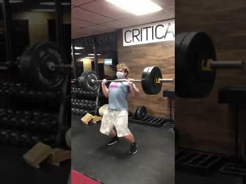 Video of 1 Rep Max Power Clean (215 lbs) (11/4/2020)