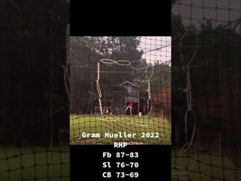 Video of 87 MPH 2022 RHP Gram Mueller