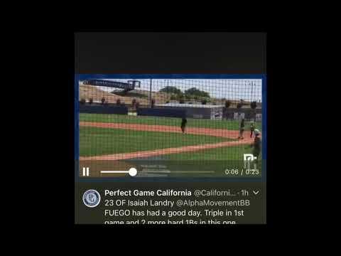 Video of isaiah landry baseball