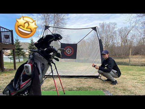 Video of Hitting on my golf net in April