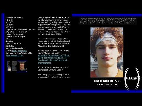 Video of Nathan Kunz, Mariposa County HS 2021 - Dec 19