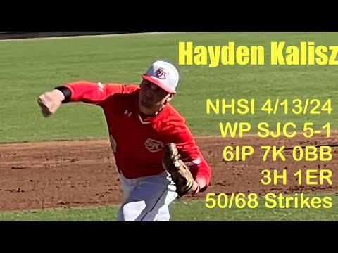 Video of Hayden Kalisz USA Baseball NHSI 4/13/24 WP, 6IP, 7K, 0Bb