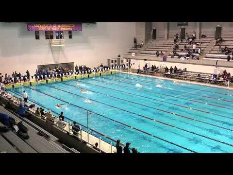 Video of Gavin Rogers 200 Fly (2:03.80) - Husky Invitational 2019 (Lane 4 - 4th lane from bottom in white cap)