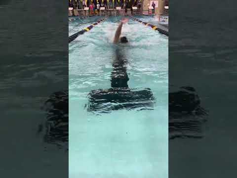 Video of 100 backstroke 1:06.87 breaking school record (touch pad didn’t work)