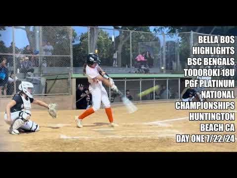 Video of PGF NATIONAL CHAMPIONSHIPS-DAY ONE, BELLA BOS SOFTBALL HIGHTLIGHTS, BSC BENGALS TODOROKI 18U 7/22/24