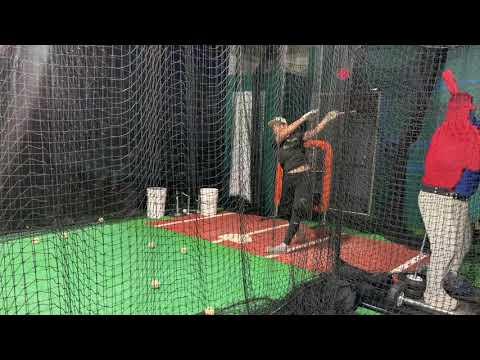 Video of Live Hitting off machine