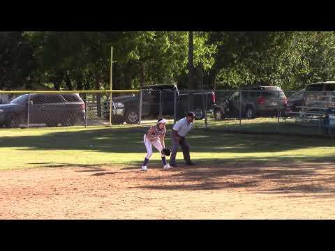 Video of Sophie playing second, covering 1st on a bunt