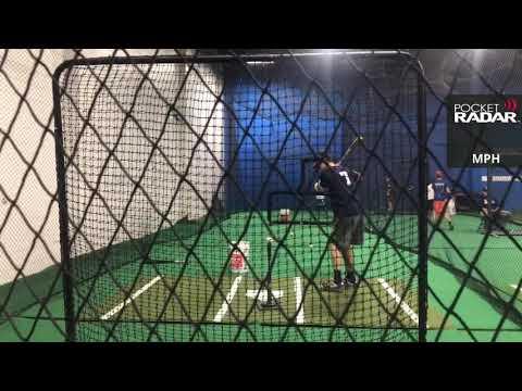 Video of Luke Berni 2021 Wood bat Exit Velo