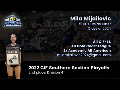 Video of Mila Mijailovic (All CIF-SS) - 2022/23 playoffs highlights