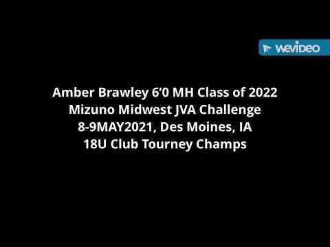 Video of Amber Brawley 6’0” MB Class of 2022 Mizuno Midwest JVA Challenge 8-9MAY21