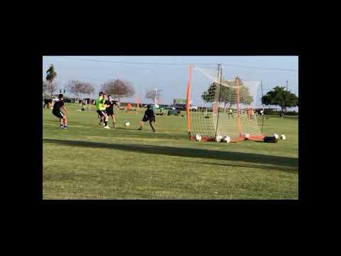 Video of Aidan Kelly nutmeg on the goalie for a goal during scrimmage against another team