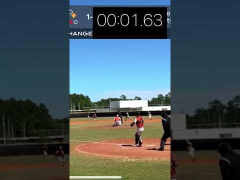 Video of 1.83 pop time- runner out at 2nd