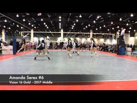 Video of Amanda Serex -6'1", Age16, Middle 2017, Vision 16G