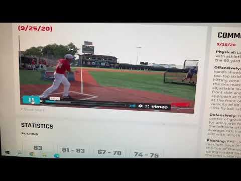 Video of Carson Whiteman PBR Showcase 9/25/20