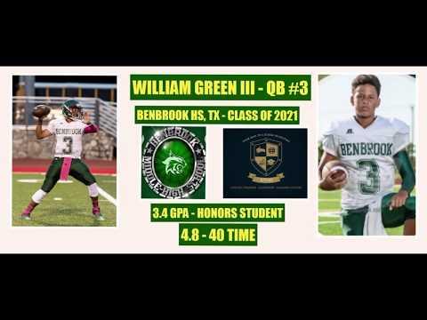 Video of WILLIAM GREEN III QB #3 BENBROOK HS 7on7 SHOWCASE