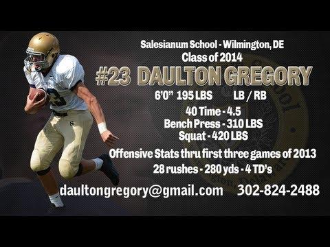 Video of Daulton Gregory - LB / RB - Salesianum School- 2013 Highlights 