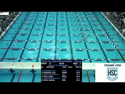 Video of 2023 SES Southeastern Champs-100 Breast (age 13)