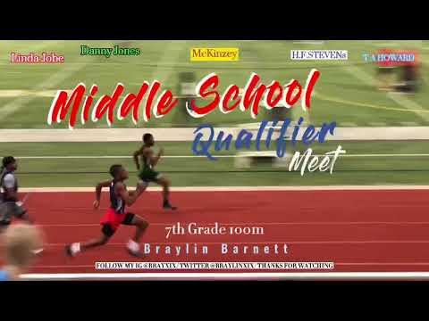 Video of 7th Grade Qualifier Track Meet 100m  