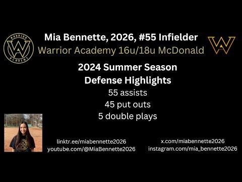 Video of 2024 Infield Summer Highlights at 3B, 2B, and SS. (16u/18u)