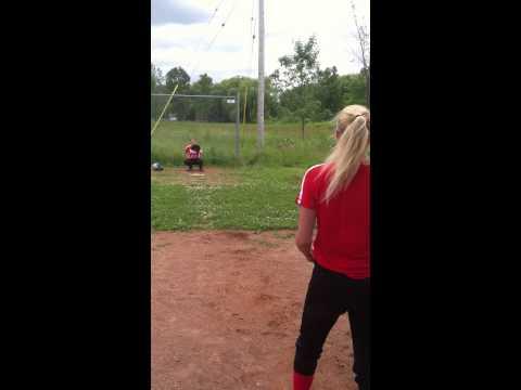 Video of working on the riseball and screwball at jennie Finch pitching camp