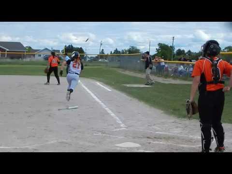 Video of #21 Emily Bruntjens is named All-District! Emily was 2/4 with a lead off triple, a single, and a walk against Cheboygan High School.  2/4, with a double and a single, in the championship game against Petoskey High School. 